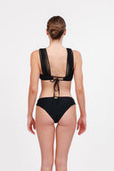 HASEDI BLACK 13047- MACRAME FABRIC STRAPS TOP