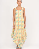 Studio front view of the RIVA SOLARE resort maxi dress