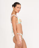 Side view of the RIVA BLUE adjustable bikini bottom