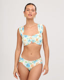 Floral ruched bikini top with wide straps – GIARDINO