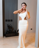 OSTUNI white lycra skirt designed as a luxury resort cover-up