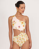 SABBIA 03 one-piece swimsuit with asymmetrical design and exclusive floral print – Praia by Dayanara Duran