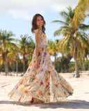 Side view of SABBIA floral maxi dress